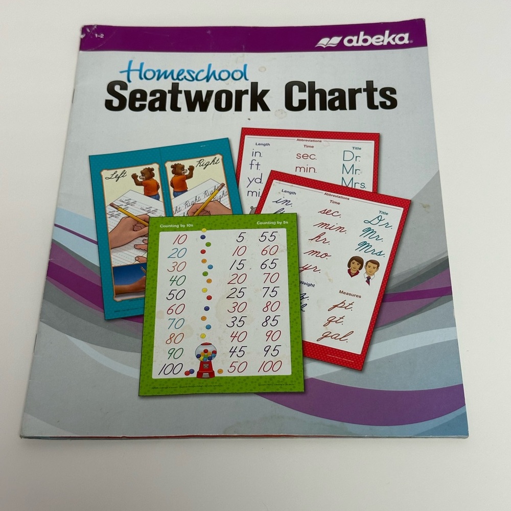 Abeka Homeschool Seatwork Charts Grades 1-2 2016 Edition